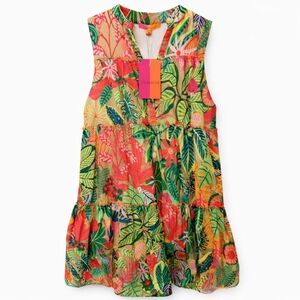 Vilagallo Isa Voila Tropical Tiered Dress NWT Size 36 US 4 Designer Portugal